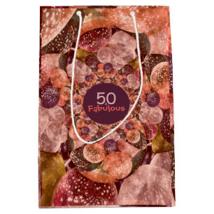 Sac Cadeau Moyen 50 et ballons roses pourpres fabuleux de