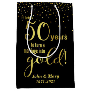 Sac Cadeau Moyen 50e anniversaire du Mariage