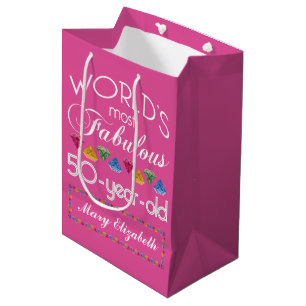 Sac Cadeau Moyen 50e anniversaire Gemmes les plus fabuleuses Raspbe