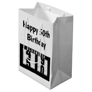 Sac Cadeau Moyen 50e anniversaire Odomètre noir