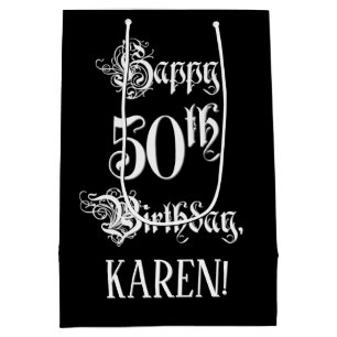 Sac Cadeau Moyen 50e anniversaire : Script élégant et élégant +