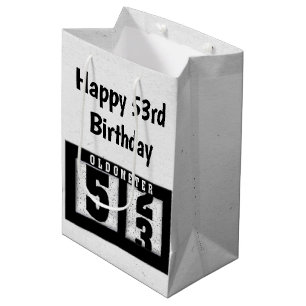 Sac Cadeau Moyen 53e anniversaire Odomètre noir