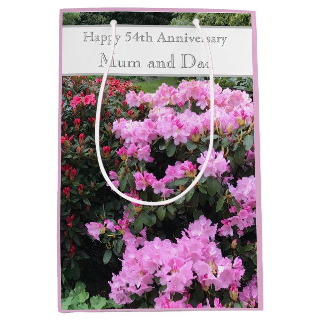 Sac Cadeau Moyen 54e anniversaire du Mariage (Devant)