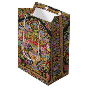Sac Cadeau Moyen 60s Vintage Perse Fleurs florales turques