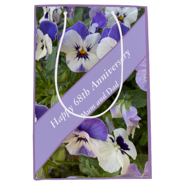 Sac Cadeau Moyen 68e anniversaire modifiable (Devant)