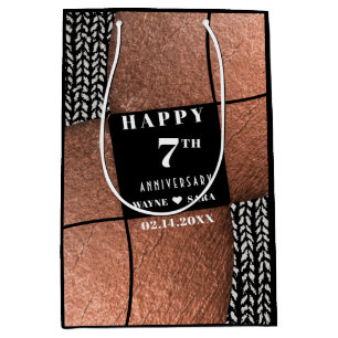 Sac Cadeau Moyen 7e anniversaire de la laine de cuivre moderne