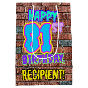 Sac Cadeau Moyen 81e anniversaire : Amusant, Graffiti urbain inspir