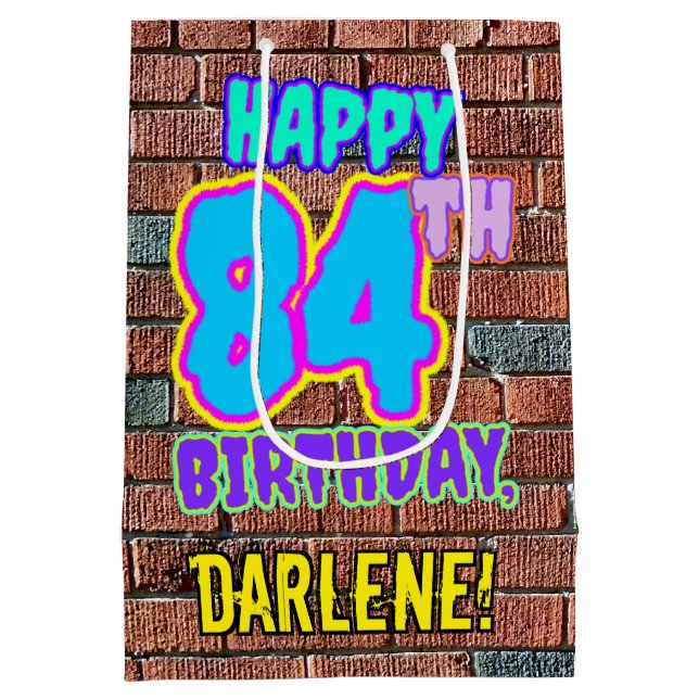 Sac Cadeau Moyen 84e anniversaire : Amusant, Graffiti urbain inspir (Dos)