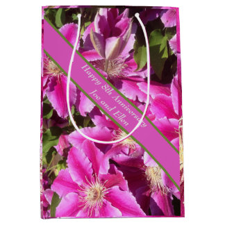 Sac Cadeau Moyen 8e anniversaire, Clematis rose
