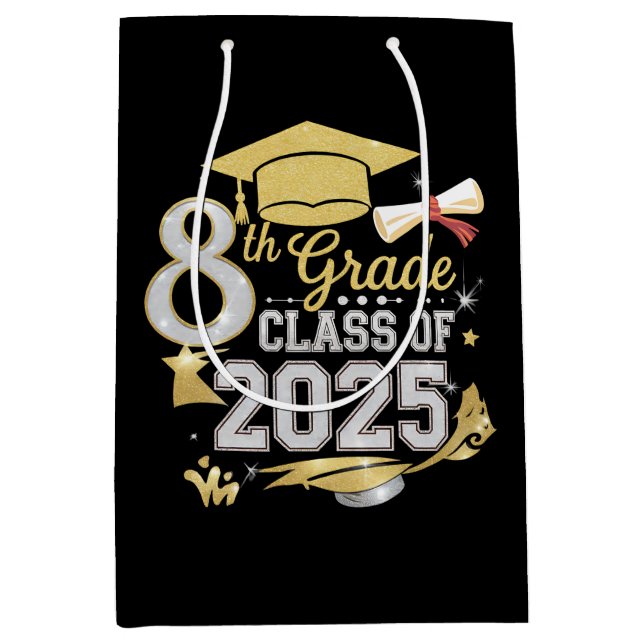 Sac Cadeau Moyen 8e Classe De 2025 Graduate Graduation (Devant)