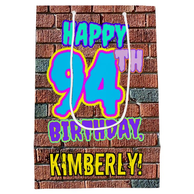 Sac Cadeau Moyen 94e anniversaire : Amusant, Graffiti urbain inspir (Dos)