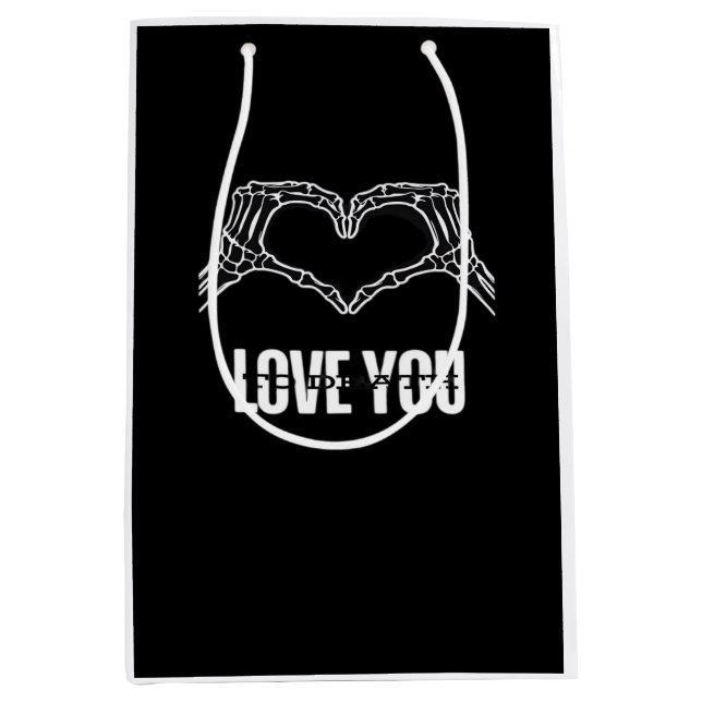 Sac Cadeau Moyen À la mort - Skeleton Heart Mains Classique (Devant)