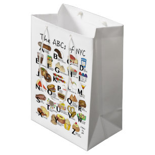 Sac Cadeau Moyen ABC de NYC Iconic New York City Foods Alphabet