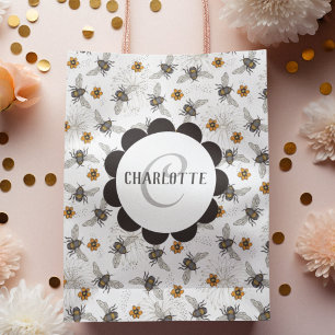 Sac Cadeau Moyen Abeille de miel et fleur tendance