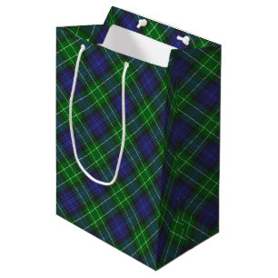 Sac Cadeau Moyen Abercrombie Blue Green Tartan Plaid Scottish