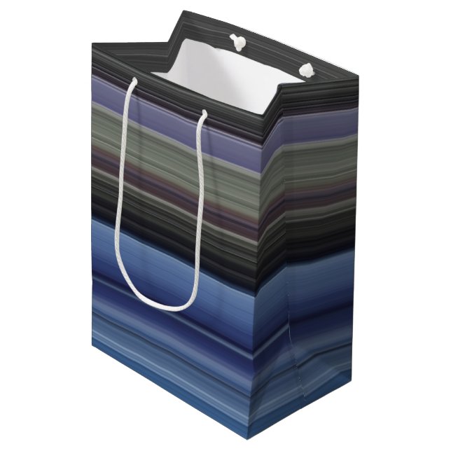 Sac Cadeau Moyen Abstract #1: Blue and grey (Devant Angle)