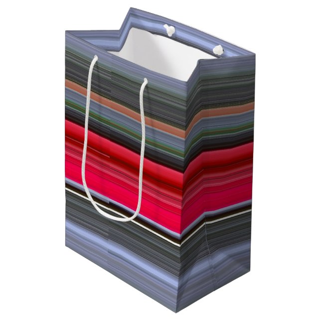 Sac Cadeau Moyen Abstract #1: Red and Grey (Devant Angle)
