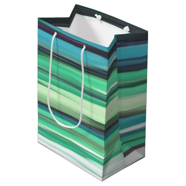 Sac Cadeau Moyen Abstrait n° 2 : bleu vert d'eau (Devant Angle)
