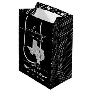 Sac Cadeau Moyen Accueil du Mariage texan minimaliste texan Texas