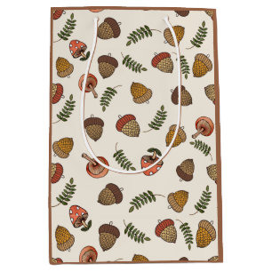 Sac Cadeau Moyen Acorns et champignons Automne