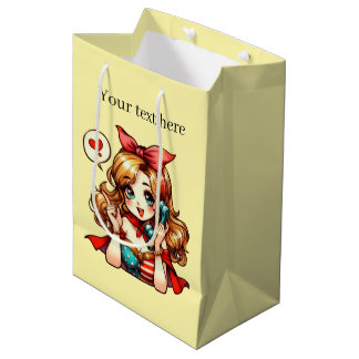Sac Cadeau Moyen Ado rétro mignon ajouter du texte