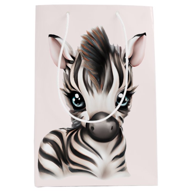 Sac Cadeau Moyen adorable bébé Zebra (Devant)