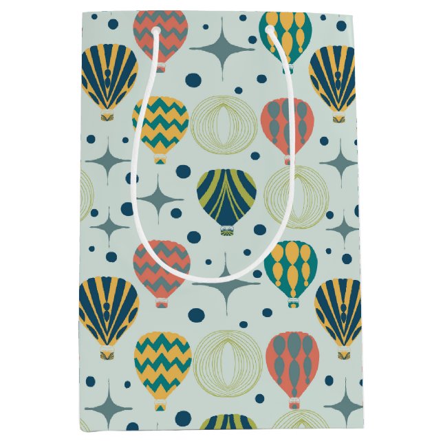 Sac Cadeau Moyen Adventure Await Hot Air Balloon Blue (Devant)