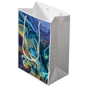 Sac Cadeau Moyen Affiche de cavalier de dragon