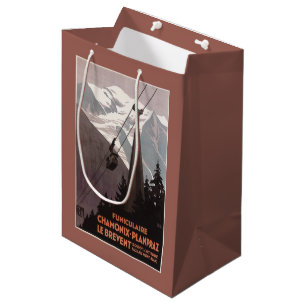 Sac Cadeau Moyen Affiche de funiculaire de Funiculaire Le Brevent