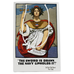 Sac Cadeau Moyen Affiche de recrutement vintage de la marine de la