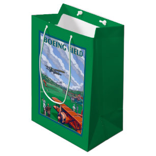 Sac Cadeau Moyen Affiche de Vintage voyage de champ de Boeing