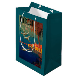 Sac Cadeau Moyen Affiche de voyage de la Côte d'Azur # 1