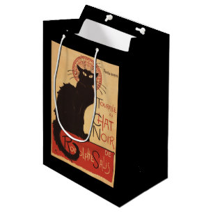 Sac Cadeau Moyen Affiche Noir de promo de chat noir de troupe de
