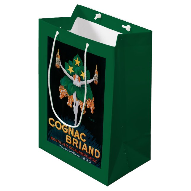 Sac Cadeau Moyen Affiche promotionnelle de Briand de cognac (Devant Angle)