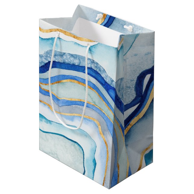 Sac Cadeau Moyen Agate de cobalt II (Devant Angle)