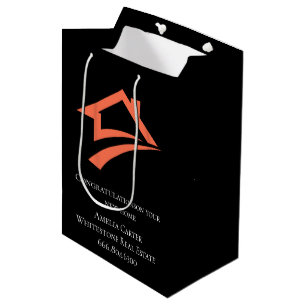 Sac Cadeau Moyen Agent immobilier noir élégant et unique
