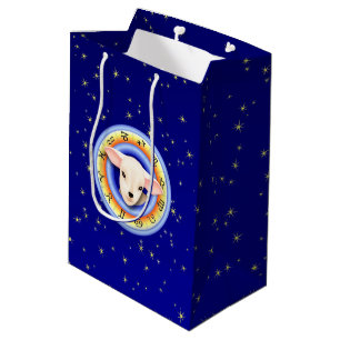 Sac Cadeau Moyen Agneau en Roue de Zodiac