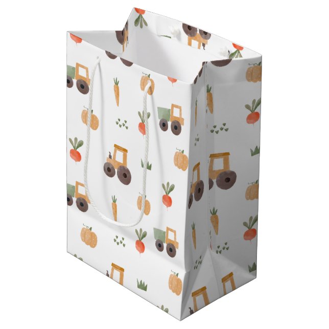 Sac Cadeau Moyen Agritourisme jardin aquarelle Motif amusant