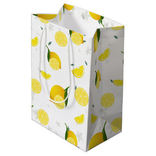 Sac Cadeau Moyen Agrumes TROPICALES FRUITS D'ÉTÉ Citron orange tran