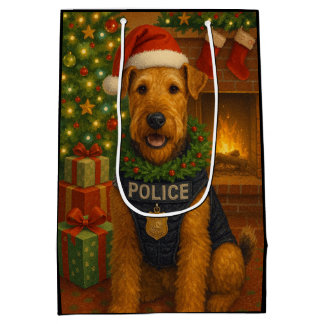 Sac Cadeau Moyen Airedale Terrier Holiday