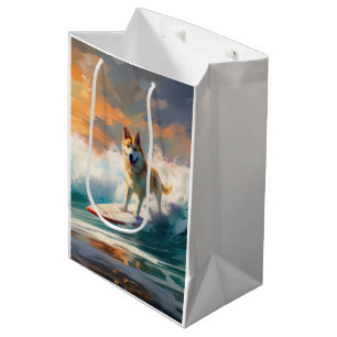 Sac Cadeau Moyen Akita Beach Surf Peinture