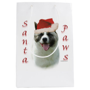 Sac Cadeau Moyen Akita Père Noël Paws