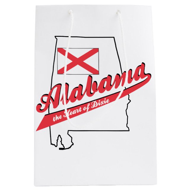 Sac Cadeau Moyen Alabama Cœur de Dixie (Devant)