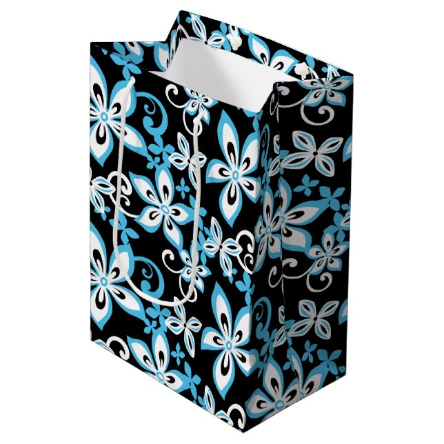 SAC CADEAU MOYEN ALOHA HAWAII (NOIR/BLEU) (Devant Angle)