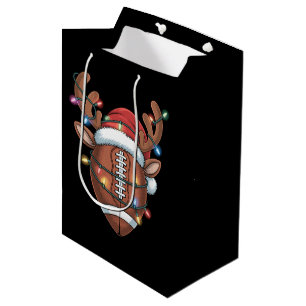 Sac Cadeau Moyen Amateur de football de Noël Chapeau de Père Noël S