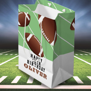 Sac Cadeau Moyen American Football Balls Fun Kids Haqppy Anniversai