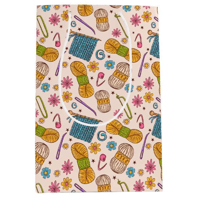 Sac Cadeau Moyen Amour du tricot (Devant)