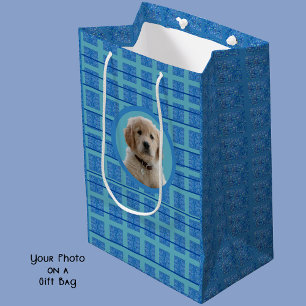 Sac Cadeau Moyen Amoureux de les chiens bleus et aqua Papier d'enve