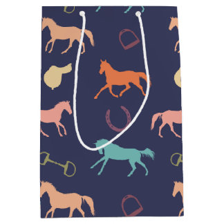 Sac Cadeau Moyen Amusants Multicolor Anglais Horse Motif