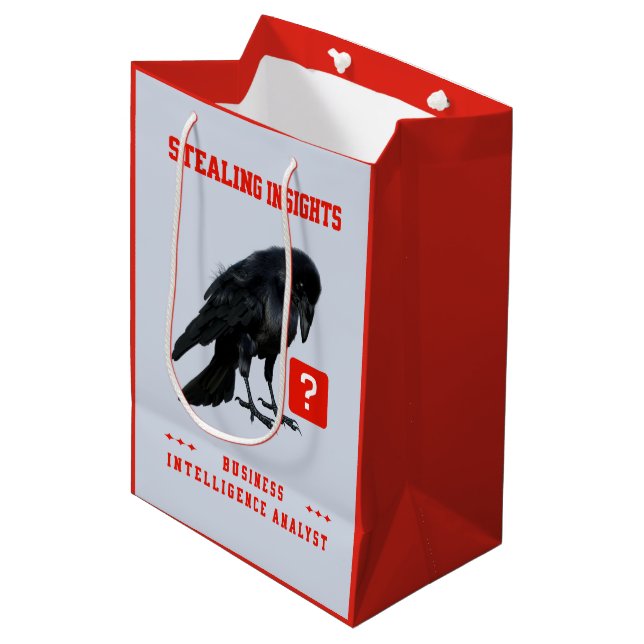 Sac Cadeau Moyen Analyste en intelligence d'affaires Crow (Devant Angle)